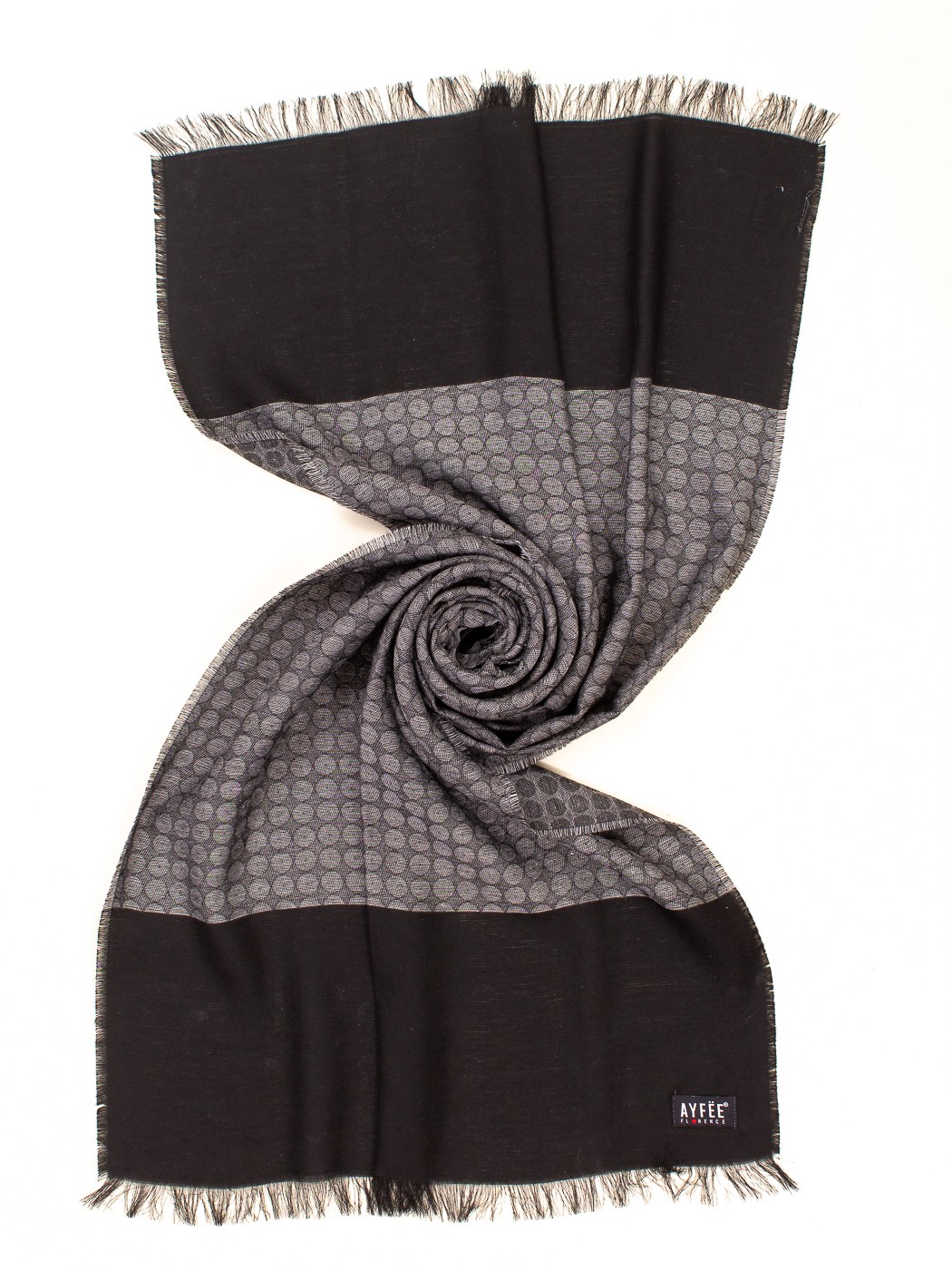 STOLA UOMO JACQUARD MICRO TIE, 180X40 - BLACK